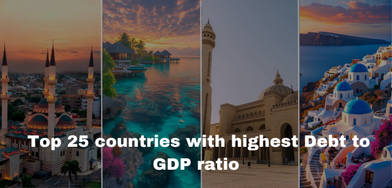 Top 25 Countries with Highest Debt to GDP Ratio in 2025